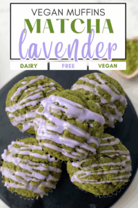 vegan matcha lavender muffins Pin