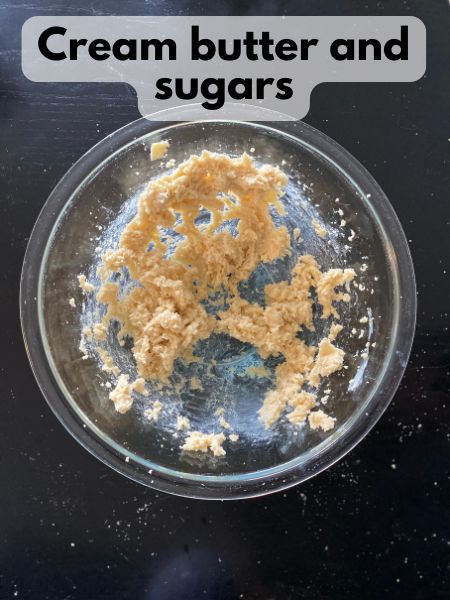 creamed butter, sugar and brown sugar