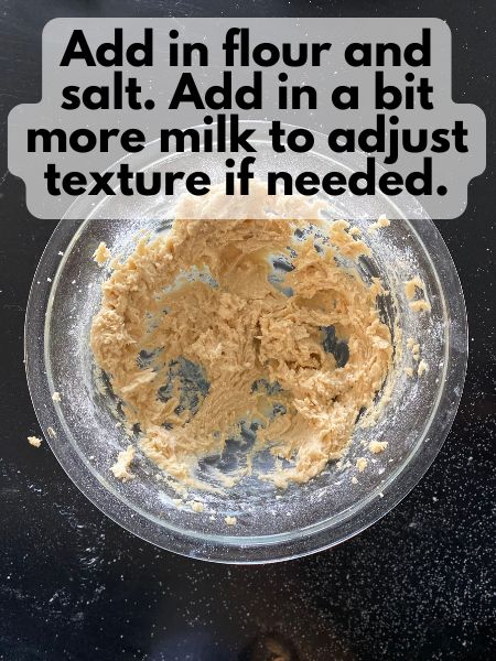 dry ingredients mixed with wet ingredients birthday cake cookie dough