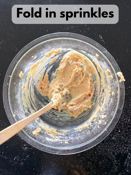 birthday cake cookie dough with sprinkles