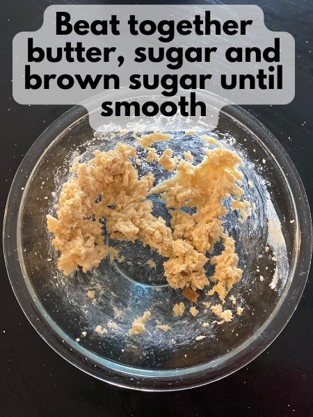 creamed butter, sugar and brown sugar