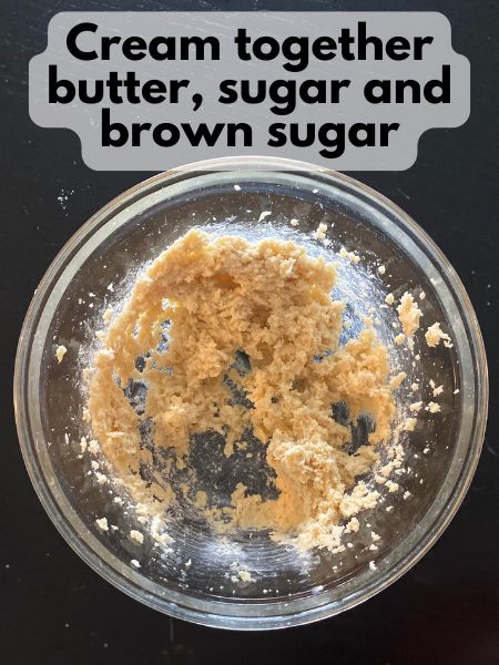 butter creamed with sugar and brown sugar
