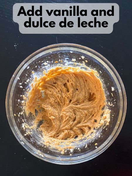 vanilla and dulce de leche mixed with butter, sugar and brown sugar