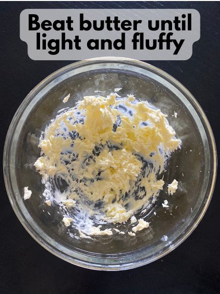 butter beat until light and fluffy