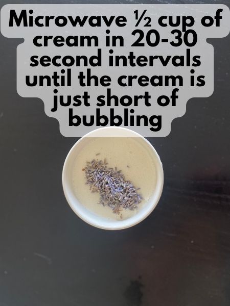 lavender steeping in hot cream