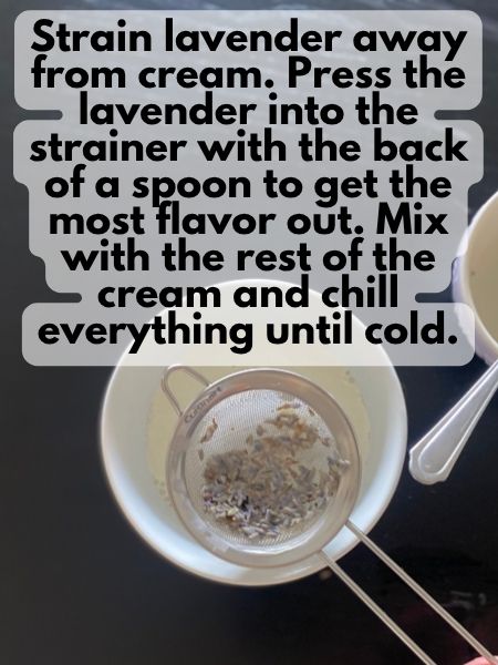 lavender strained away from cream