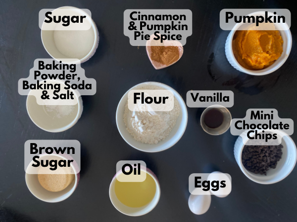 mini pumpkin chocolate chip muffins ingredients