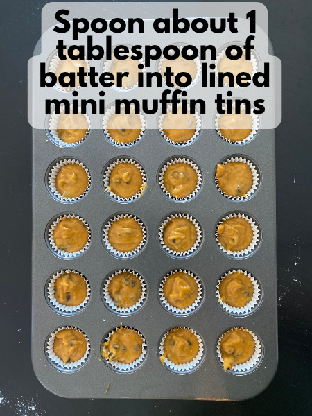 mini muffin tin filled with batter