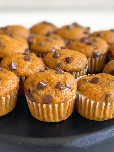 mini pumpkin chocolate chip muffins