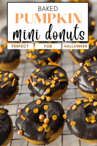 mini pumpkin spice halloween donuts pin