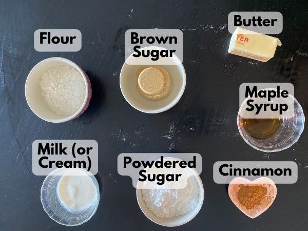 streusel and maple glaze ingredients