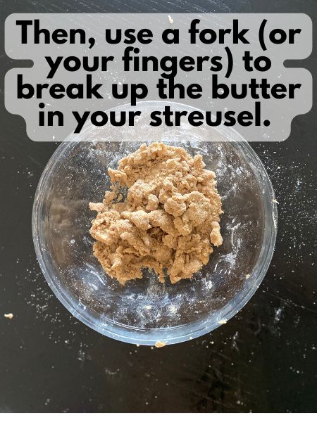 cinnamon streusel with butter cut in