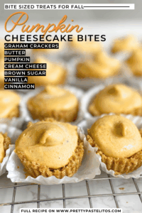 pumpkin cheesecake bites pin