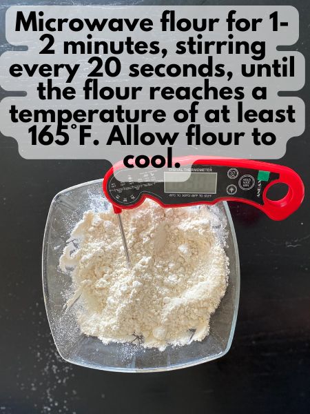 heat-treated flour in a bowl