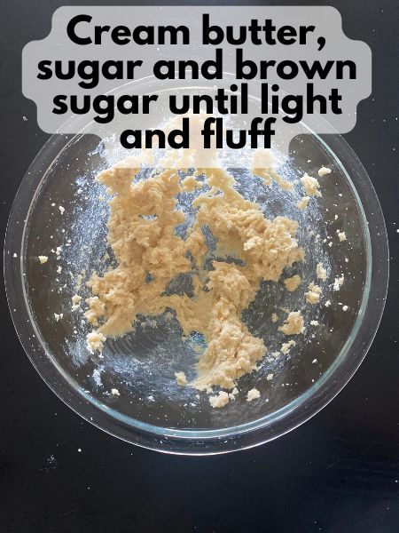 butter creamed with sugar and brown sugar