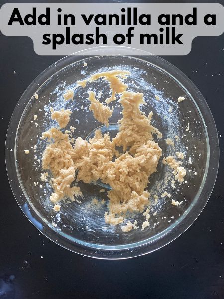 vanilla and milk mixed with creamed butter, sugar and brown sugar