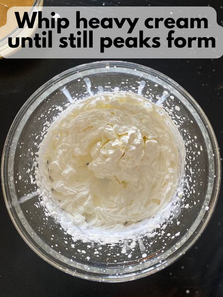 heavy cream whipped to stiff peaks