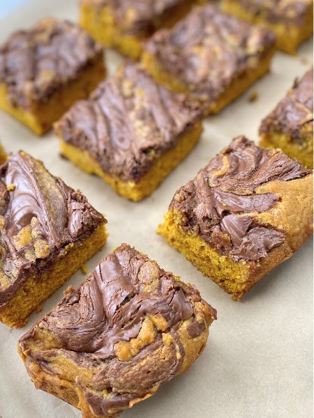 pumpkin nutella blondie bars