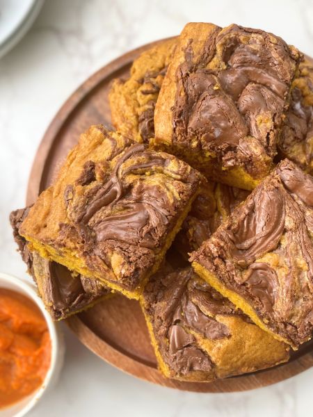 pumpkin nutella blondies