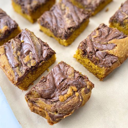 pumpkin nutella blondie bars
