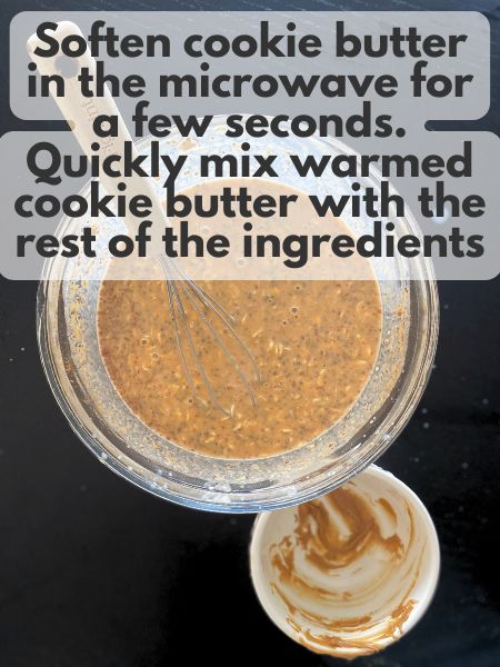cookie butter mixed into pumpkin overnight oats ingredients