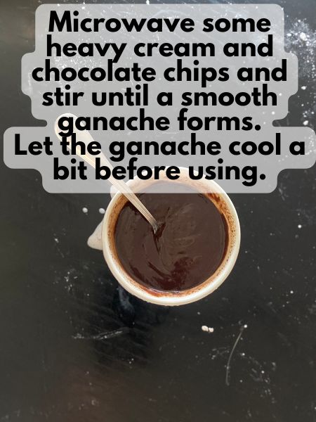 chocolate ganache in a bowl