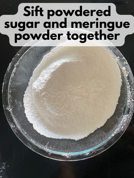 powdered sugar and meringue powder sifted together