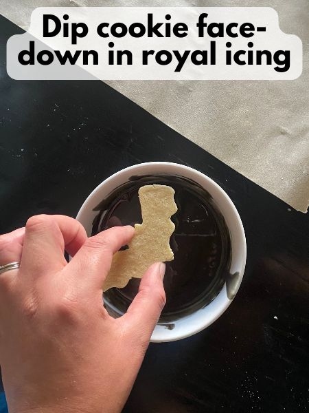bat cookie dipped in royal icing
