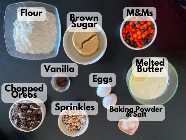 Halloween blondies ingredients