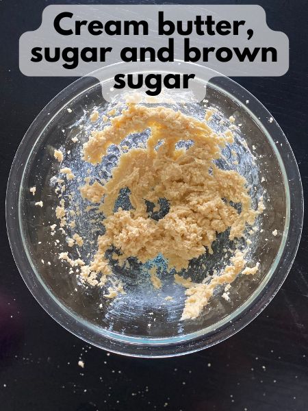 butter mixed with sugar and brown sugar
