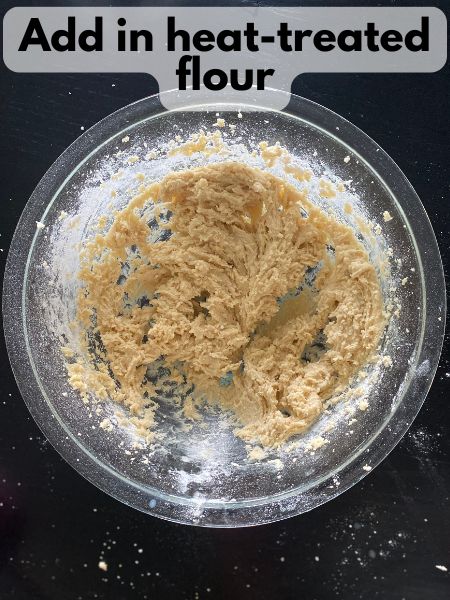 flour mixed into cookie dough