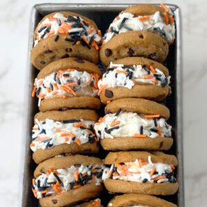 halloween ice cream cookie sandwiches