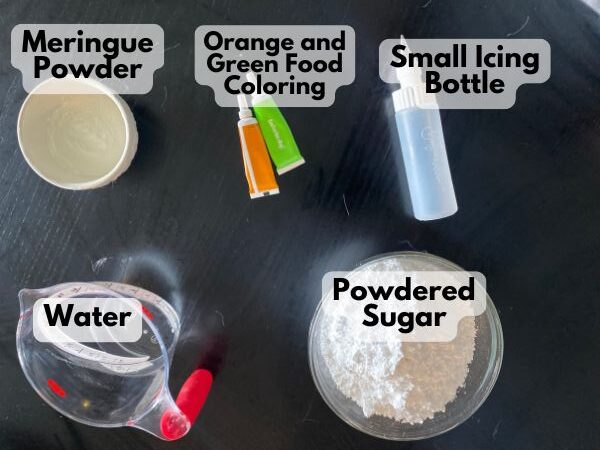royal icing ingredients and decorating tools