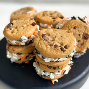 Halloween sprinkle cookie sandwiches