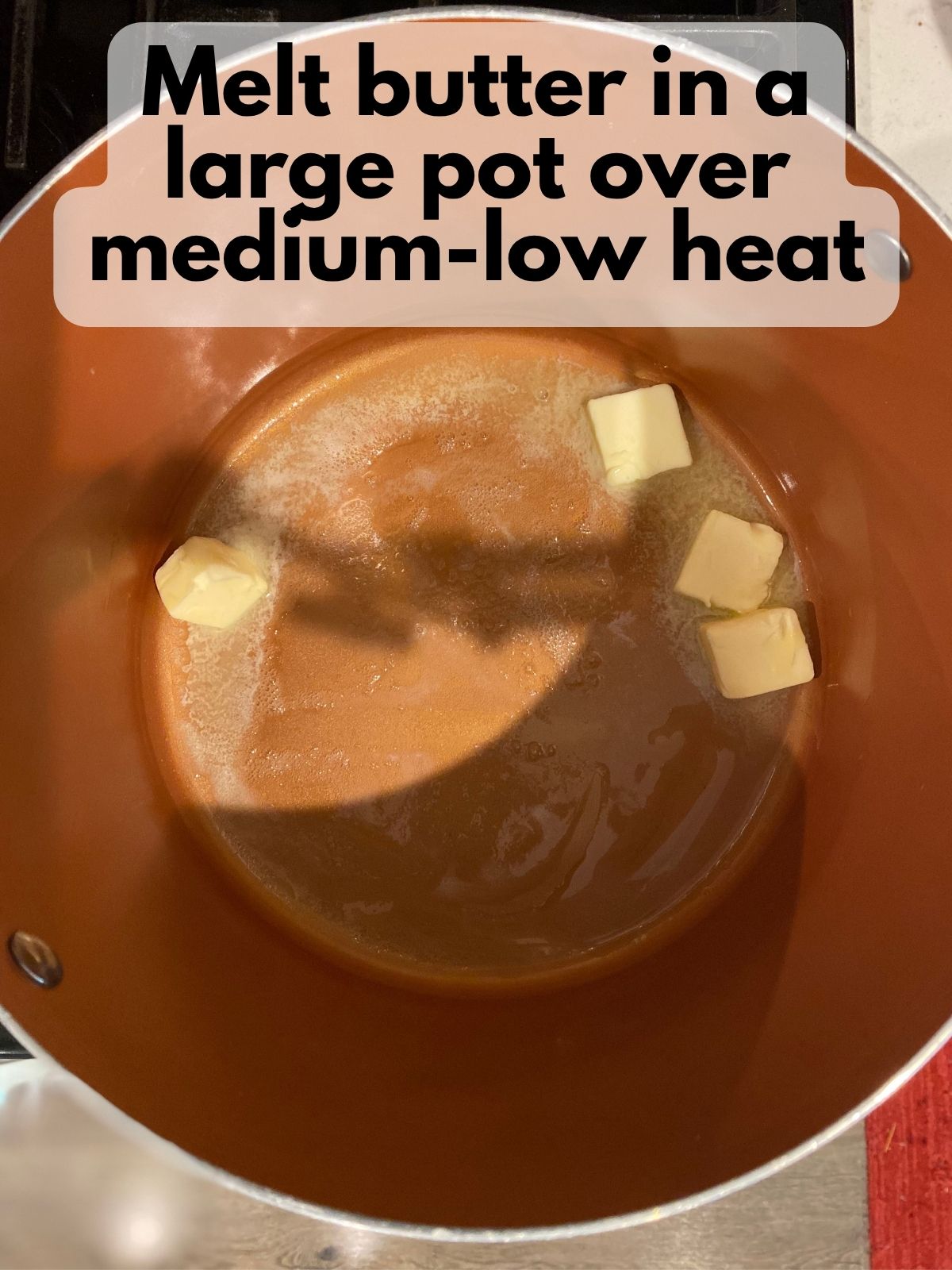 butter melting in a pan