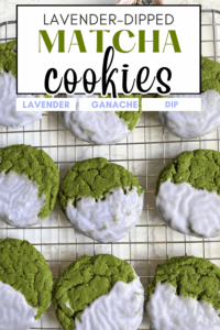 lavender dipped matcha cookies pin
