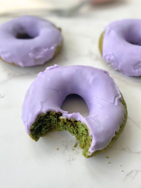 lavender matcha donuts