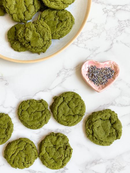 matcha cookies with lavender