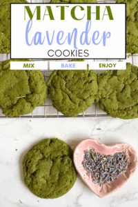 matcha cookies with lavender pin