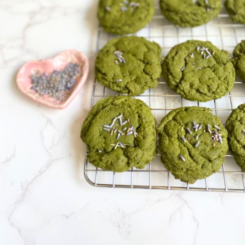 matcha cookies with lavender