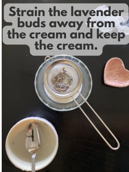 lavender strained away from cream