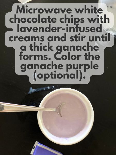 lavender white chocolate ganache colored purple