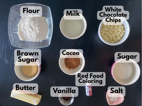 red velvet cookie dough ingredients