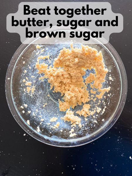butter creamed with sugar and brown sugar