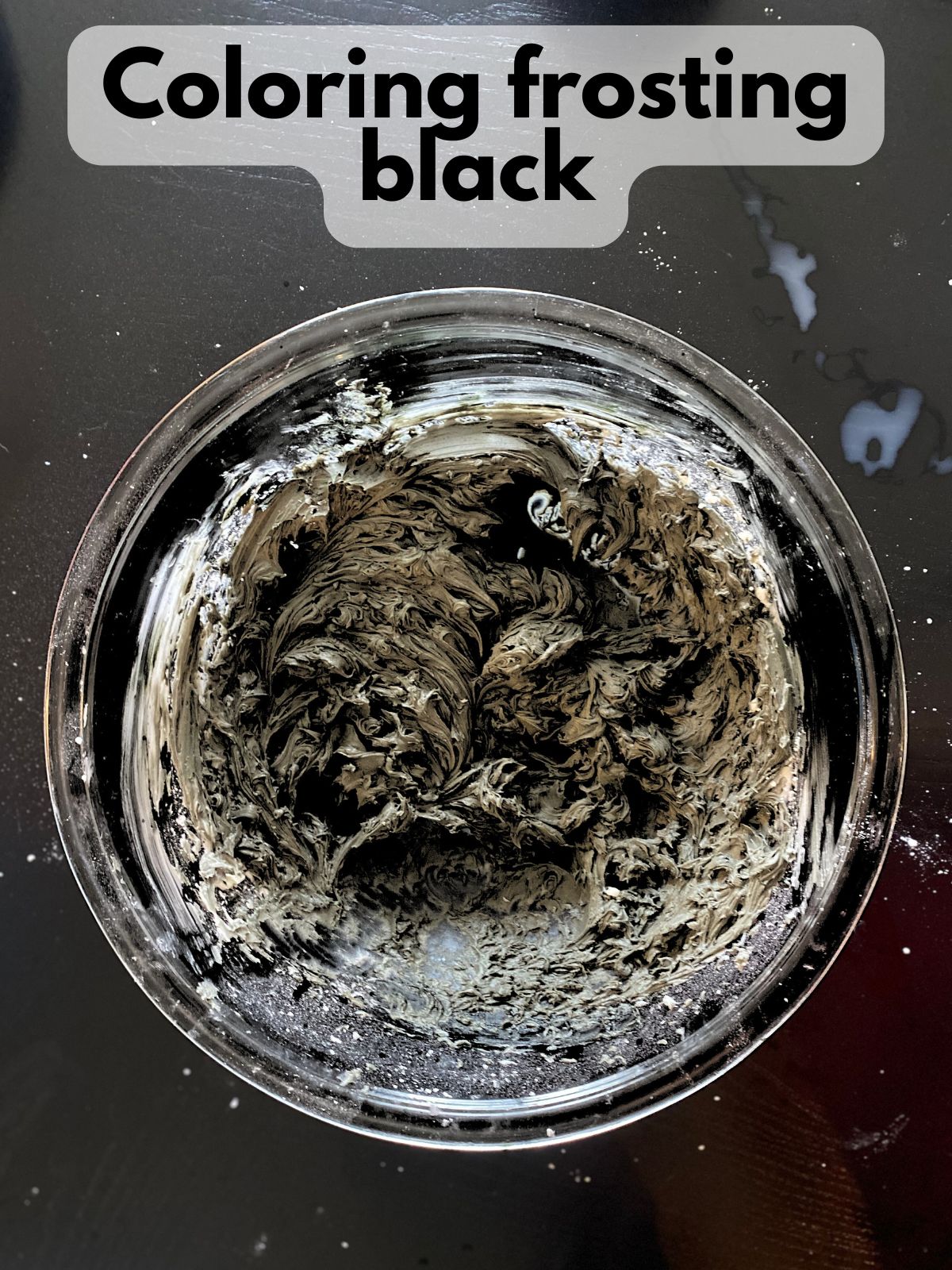 buttercream frosting colored black