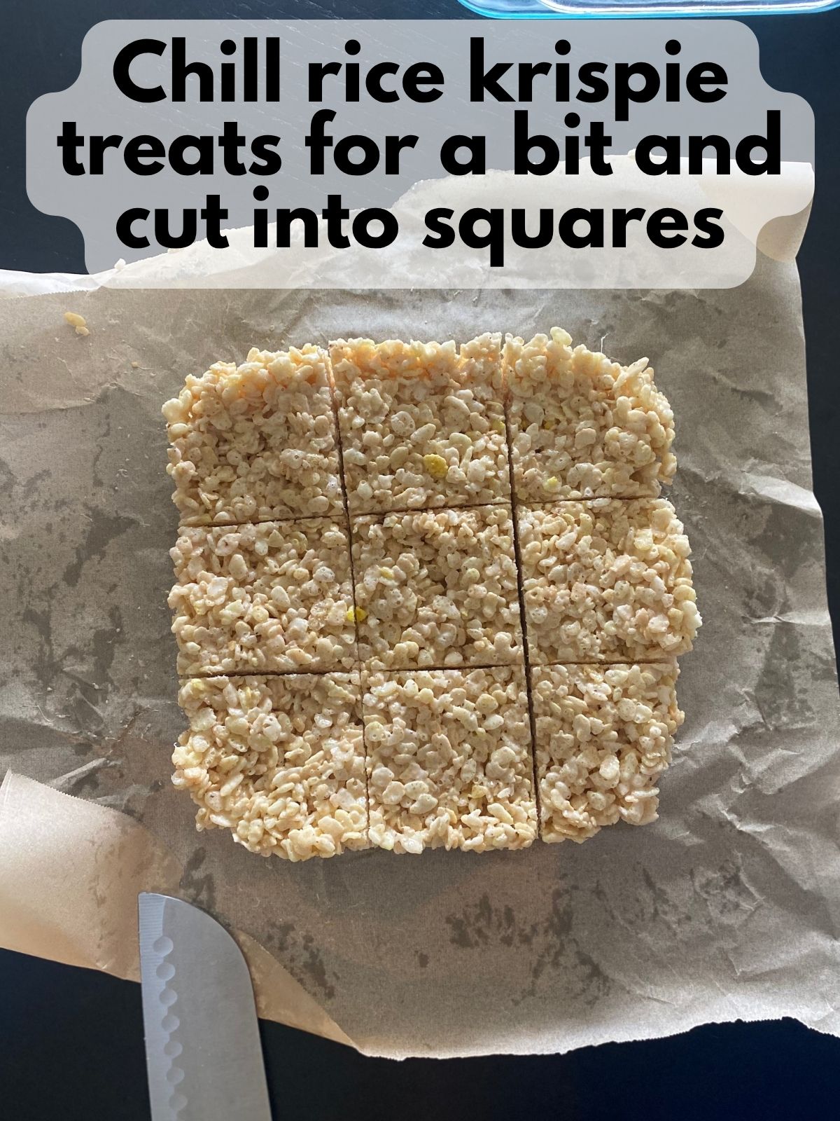 rice krispie treats cut into squares
