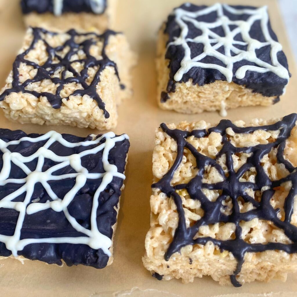 spider web rice krispie treats