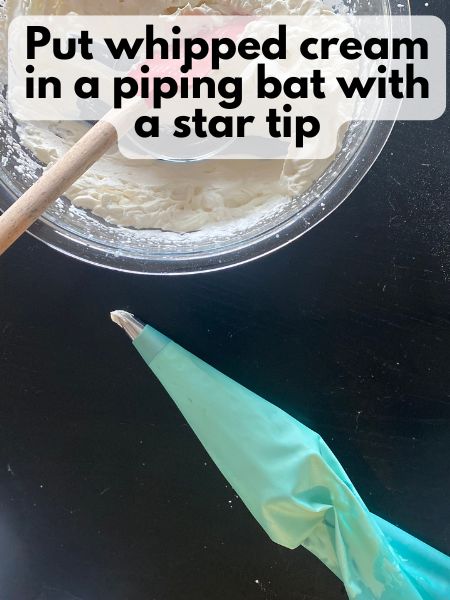 whipped cream in a piping bag