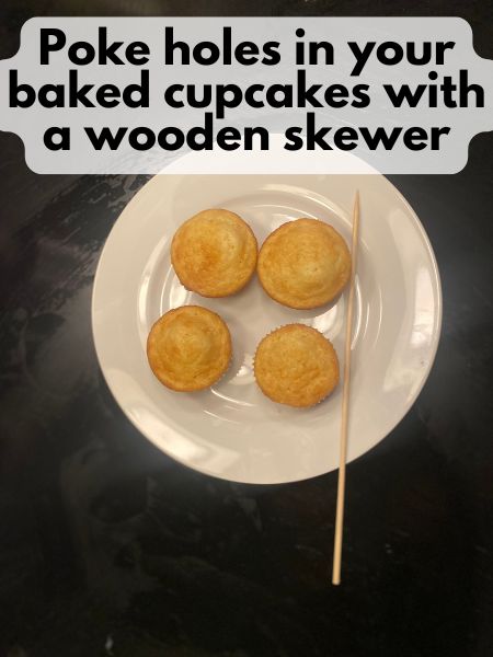 cupcakes with holes poked in them