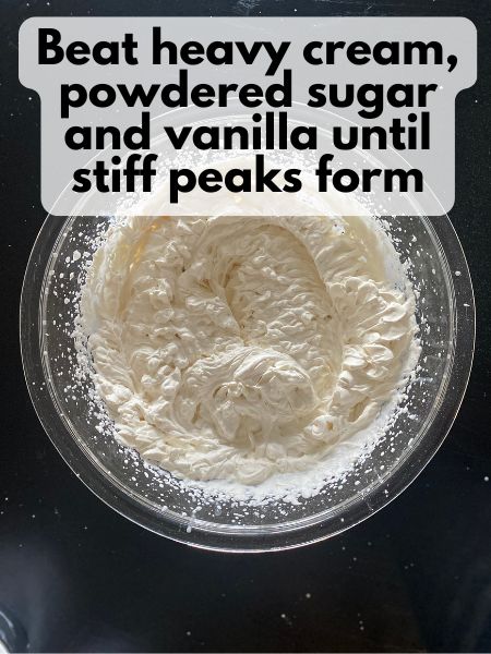 beat whipped cream in a bowl